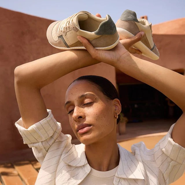 Load image into Gallery viewer, Groundies Nova GO1 Women's Barefoot Sneakers – Beige/Sage Green