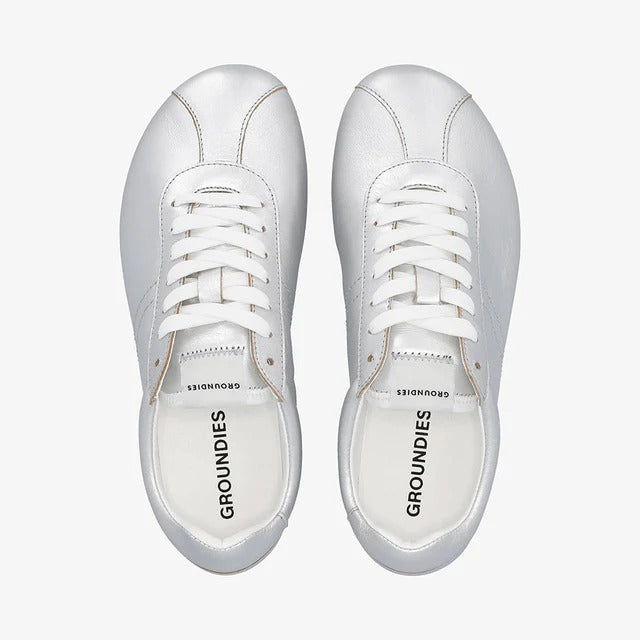 Load image into Gallery viewer, Groundies Zen Women's Barefoot Sneakers – Metallic Silver