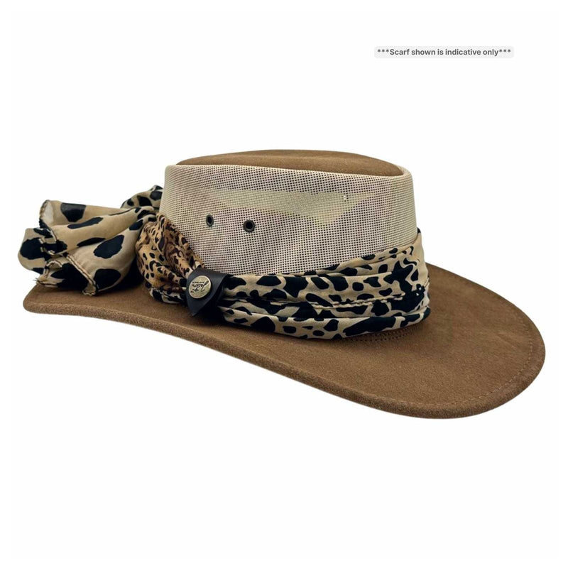 Load image into Gallery viewer, Jacaru 1022 Shady Lady Hat – Suede Breeze | Scarf | Australia