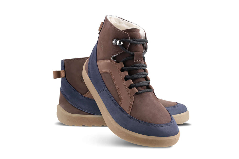 Load image into Gallery viewer, Eco-friendly Barefoot Boots Be Lenka York - Brown & Navy