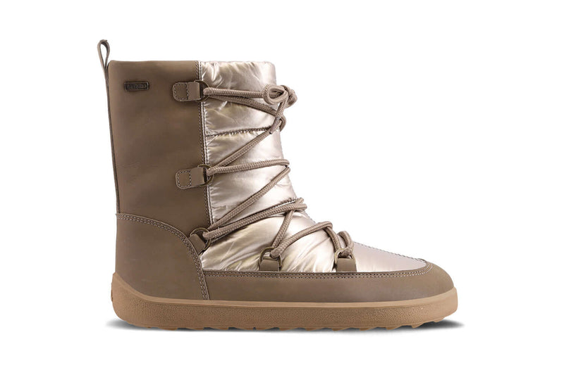Load image into Gallery viewer, Eco-friendly Winter Barefoot Boots Be Lenka Snowfox Woman - Champagne & Brown