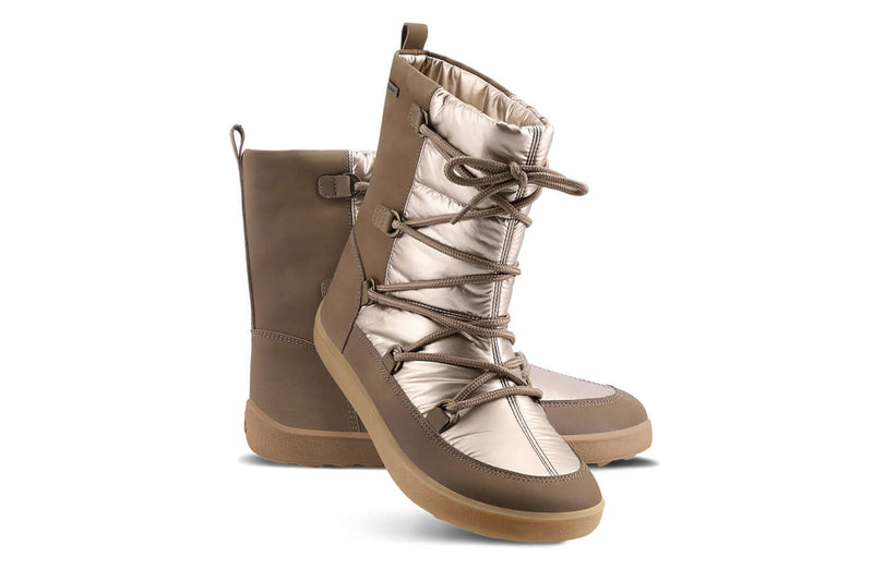 Load image into Gallery viewer, Eco-friendly Winter Barefoot Boots Be Lenka Snowfox Woman - Champagne & Brown