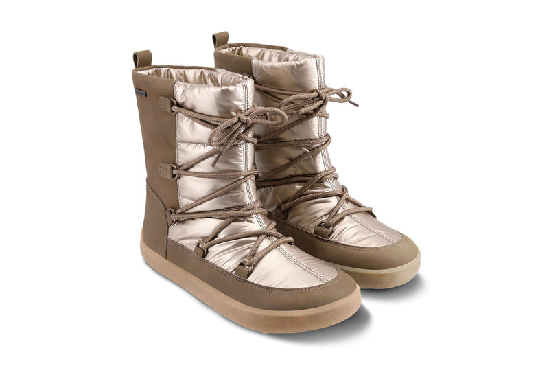 Load image into Gallery viewer, Eco-friendly Winter Barefoot Boots Be Lenka Snowfox Woman - Champagne & Brown