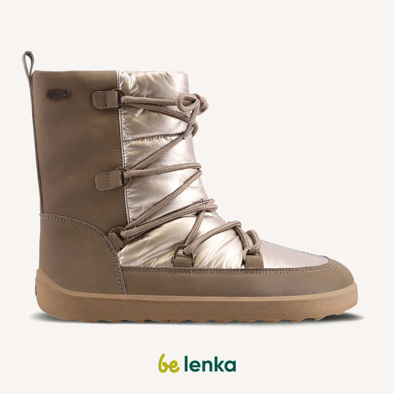 Load image into Gallery viewer, Eco-friendly Winter Barefoot Boots Be Lenka Snowfox Woman - Champagne & Brown