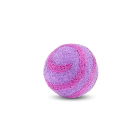 DOGGY ECO Eco Ball Woollen Dog Ball "Pink and Purple Swirl" | Adventureco