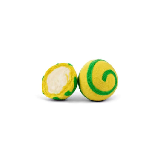DOGGY ECO Eco Ball Woollen Dog Ball "Green and Yellow Swirl" | Adventureco