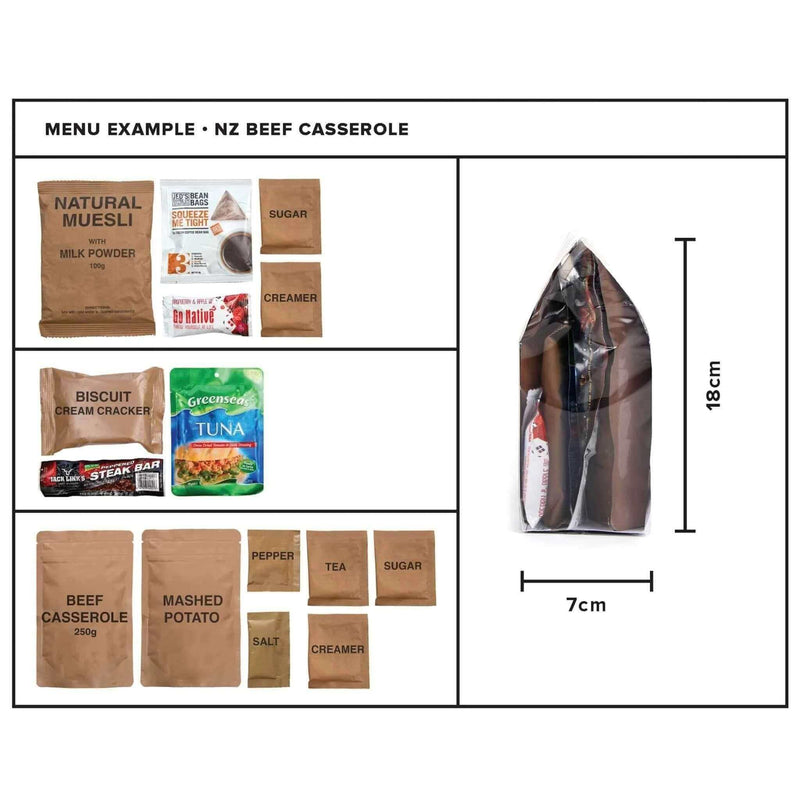 Load image into Gallery viewer, Go Native 24 Hour MRE Food Ration Pack NZ Beef Casserole
