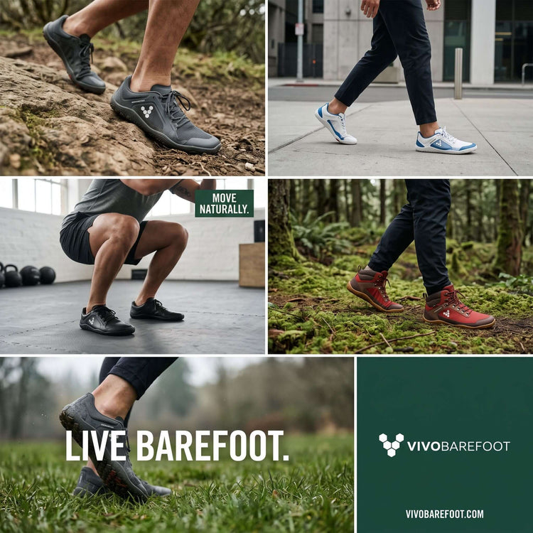 Various VivoBarefoot shoes designed for outdoor activities and natural movement in Australia.