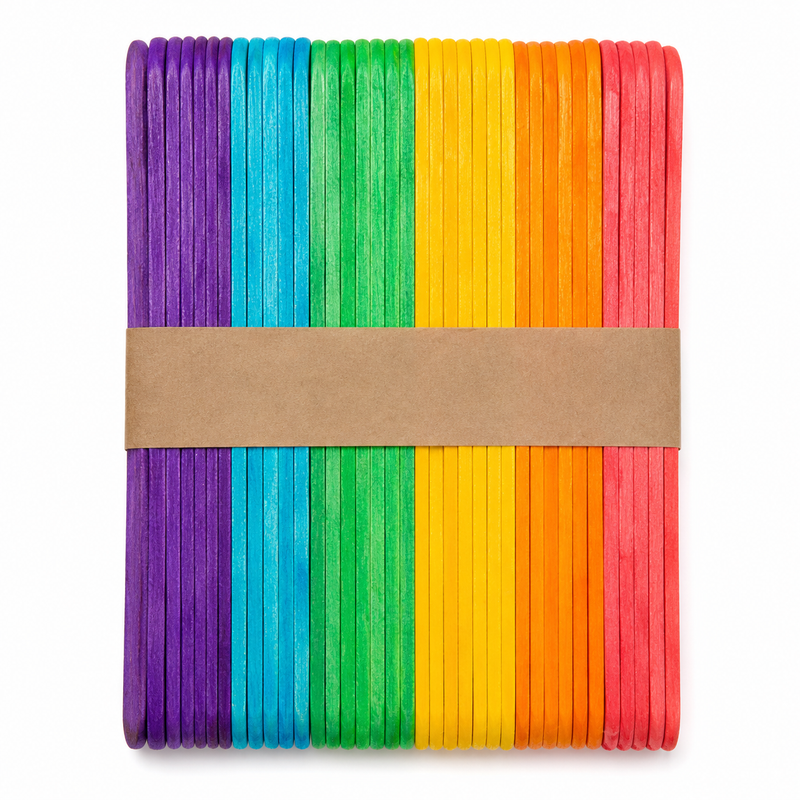 Load image into Gallery viewer, 50x Coloured Wooden Craft Sticks 150mm for Arts, Crafts and School Projects-2
