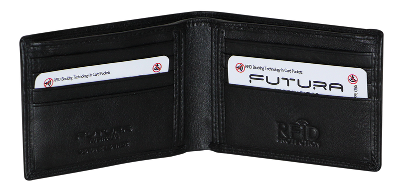 Load image into Gallery viewer, Futura Mens RFID Slim Genuine Leather Wallet - Black-0
