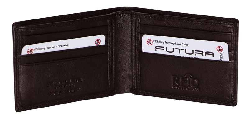 Load image into Gallery viewer, Futura Mens RFID Slim Leather Wallet - Brown-0
