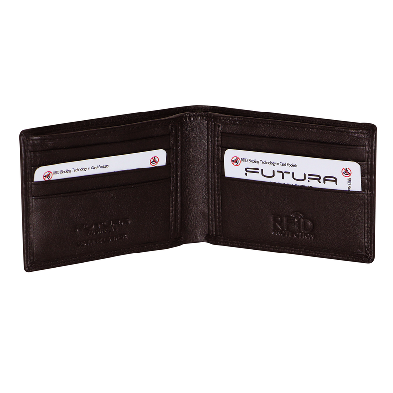 Load image into Gallery viewer, Futura Mens RFID Slim Leather Wallet - Brown-4
