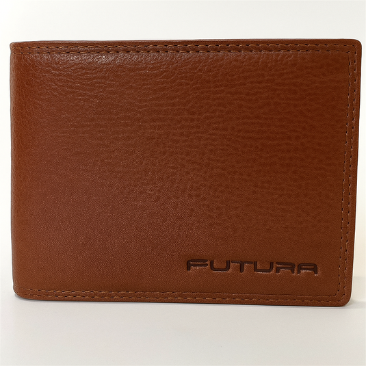 Futura RFID Leather Fold Over Genuine Leather Wallet - Tan-1