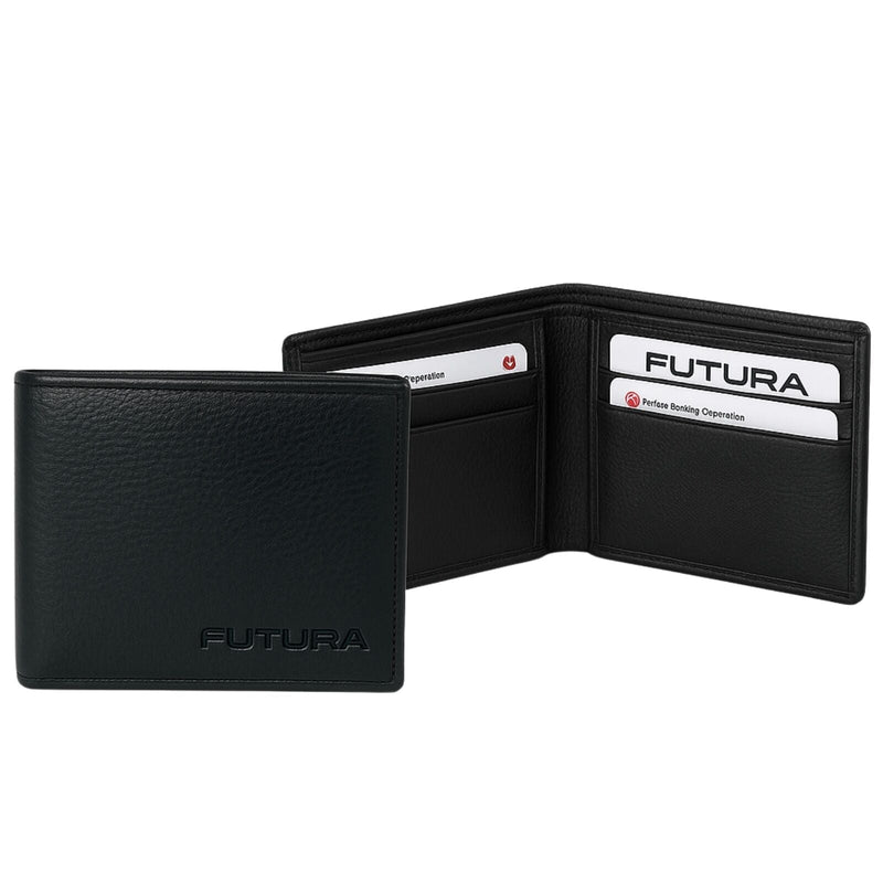 Load image into Gallery viewer, Futura Mens RFID Protected Slim Genuine Leather Wallet - Black-0
