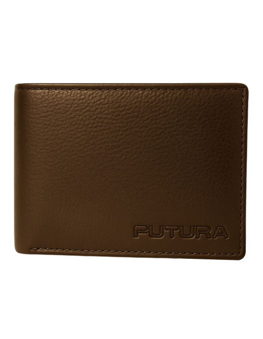 Futura Mens RFID Protected Slim Genuine Leather Wallet - Tan-2
