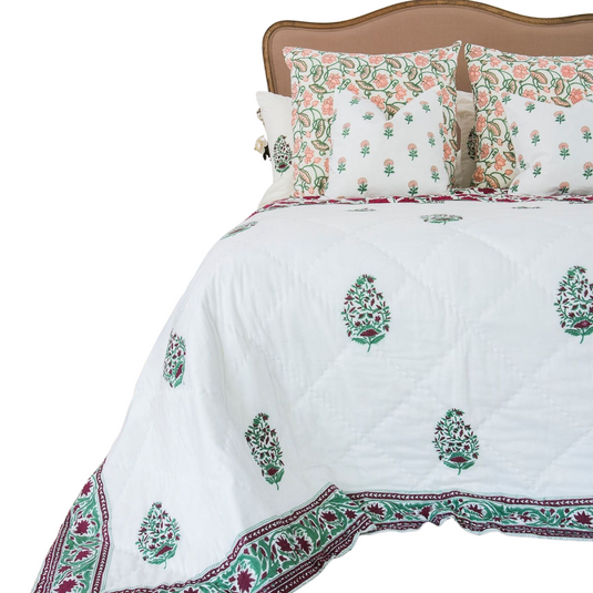 Kolka Kaner Coverlet Bedspread Quilt Bed Doona - Ruby (Queen 210cm x 210cm Size)-0