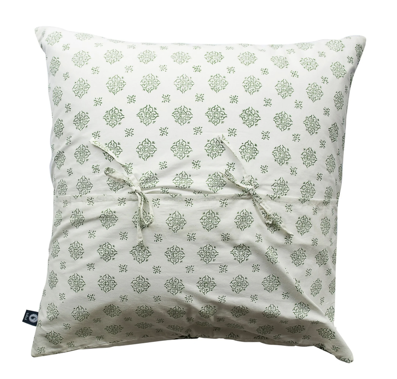 Load image into Gallery viewer, Kolka Iris Quilted Euro Sham Set Super Quality Cotton Quilted Front - Green-2
