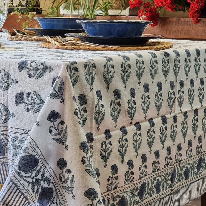 Load image into Gallery viewer, Kolka Rectangle Square Tablecloth Table Cover Flower Pattern Dining Table Cloth - Grey-1
