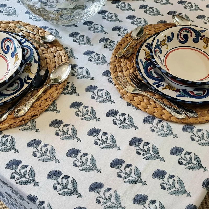 Load image into Gallery viewer, Kolka Rectangle Square Tablecloth Table Cover Flower Pattern Dining Table Cloth - Grey-4

