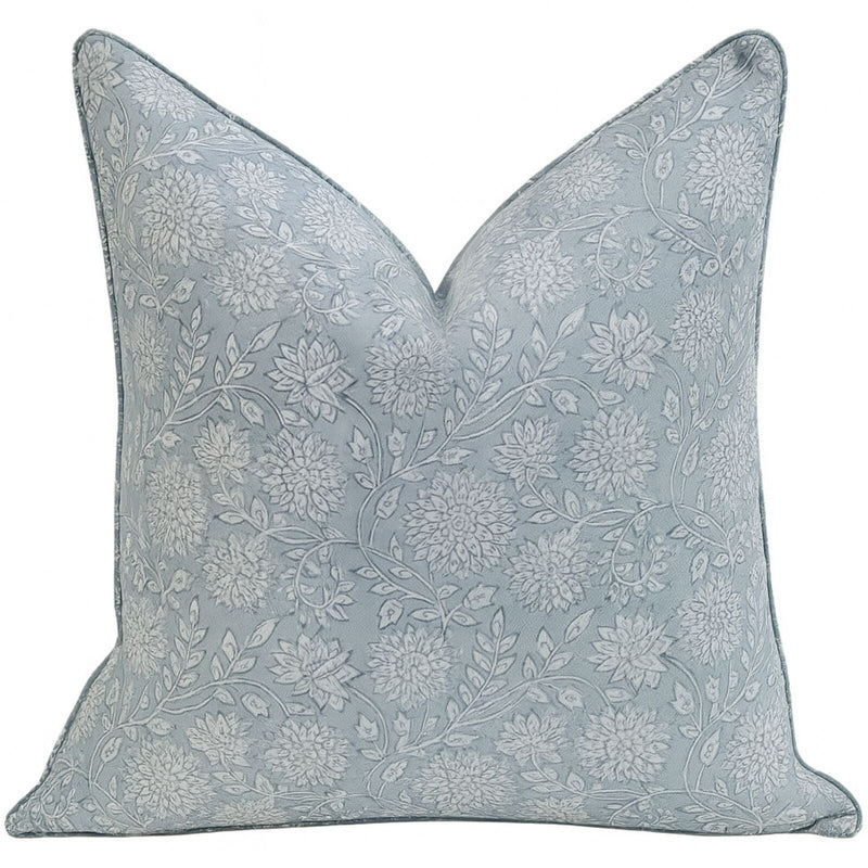 Load image into Gallery viewer, Kolka Pastel Grey Floral Luxurious Soft Cotton Voile Decorative Cushion - Grey-0
