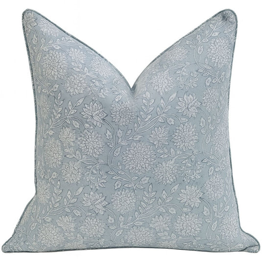 Kolka Pastel Grey Floral Luxurious Soft Cotton Voile Decorative Cushion - Grey-0