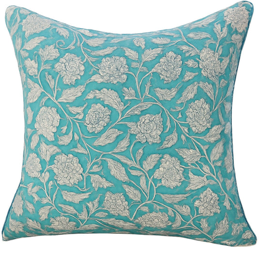 Kolka Sea Green Floral Decorative Cushion Pillow Cover - Green-0