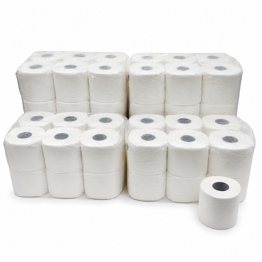 48x Rolls 2 Ply White Toilet Tissue Paper (4 Packs of 12) 400 Sheets - 1 Bag-2