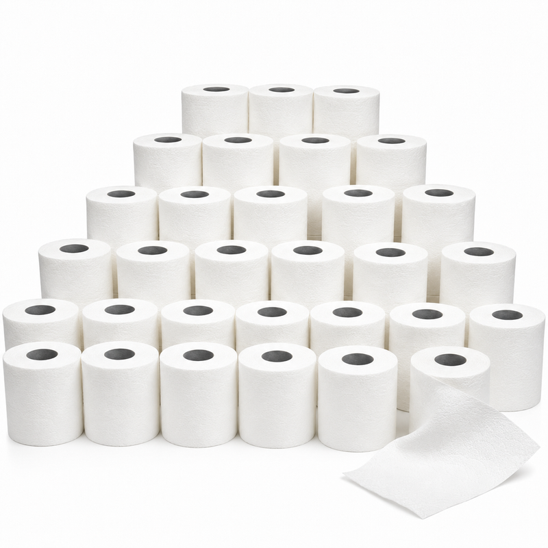 Load image into Gallery viewer, 48x Rolls 2 Ply White Toilet Tissue Paper (4 Packs of 12) 400 Sheets - 1 Bag-0

