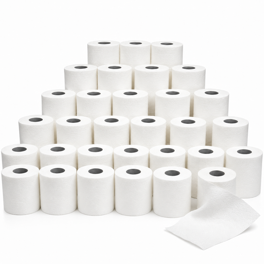 48x Rolls 2 Ply White Toilet Tissue Paper (4 Packs of 12) 400 Sheets - 1 Bag-0
