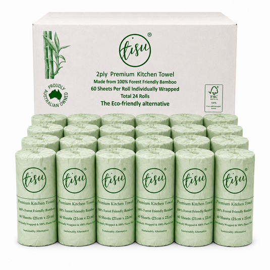 1440x Sheets Bamboo Paper Kitchen Towels (24 Rolls x 60 Sheets)-1