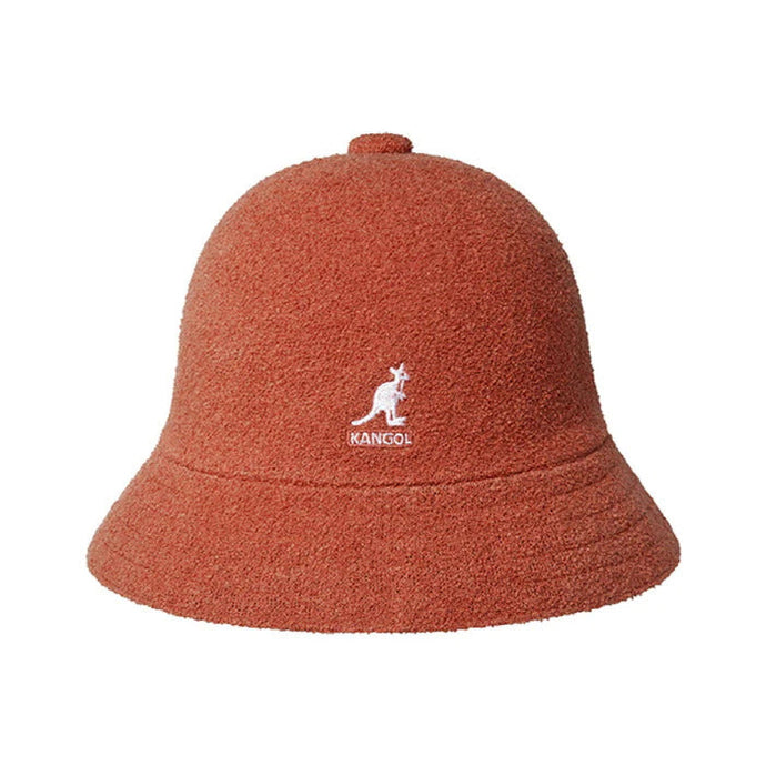 Kangol Bermuda Casual Bucket Hat Terry Towelling Cap Summer - Fiercy Orange-0
