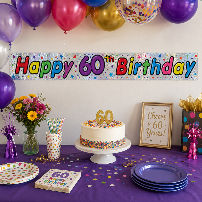 Load image into Gallery viewer, 2.6m Happy 60th Birthday Party Banner-2
