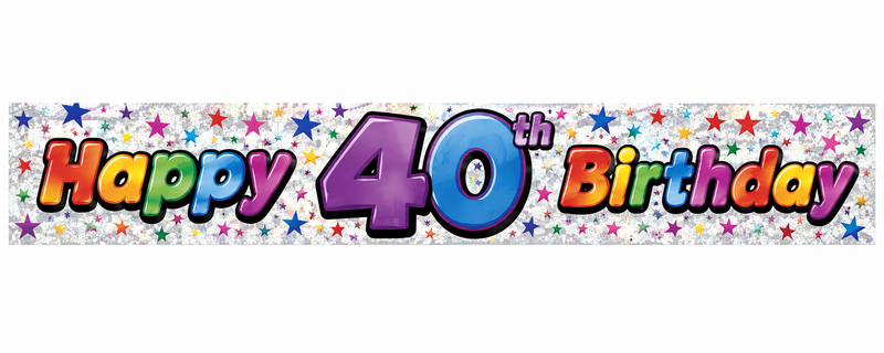 Load image into Gallery viewer, 2.6m Happy 40th Birthday Party Banner-0
