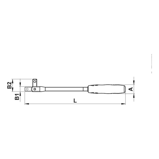 Wurth Breaker Bar 1/2in Drive 365mm Joint Socket Wrench Chrome Plated 180° Rotating Head-2