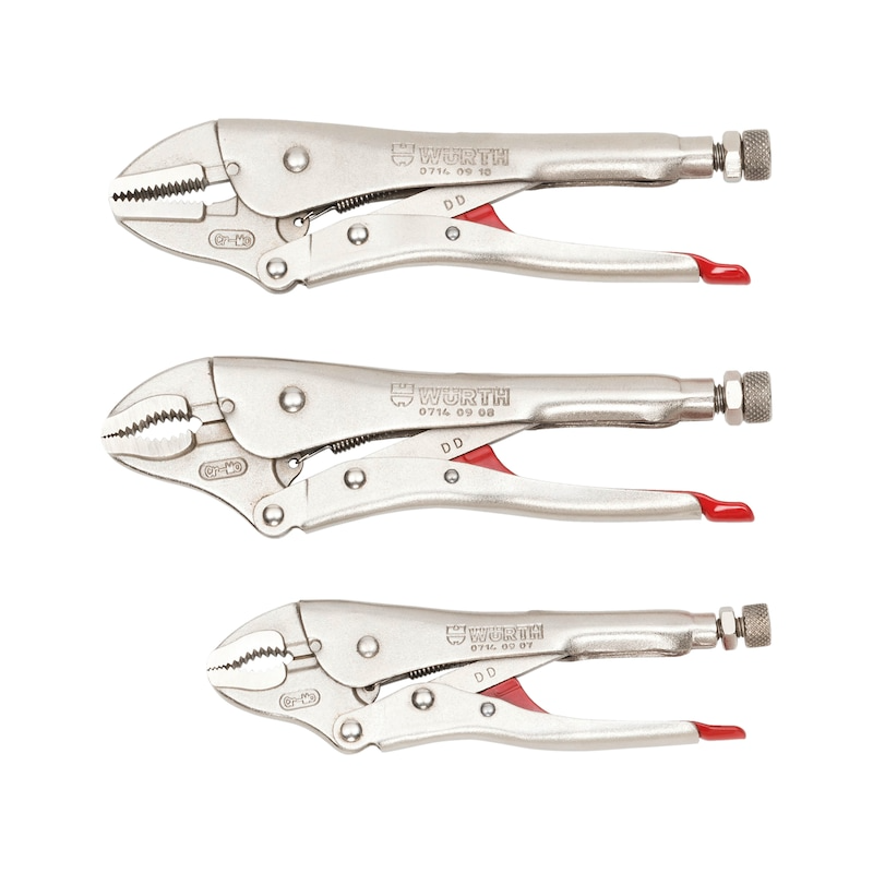 Load image into Gallery viewer, Wurth Locking Pliers Set 3 Piece Nickel Coated with Tool Roll Adjustable Clamp Wrench-2
