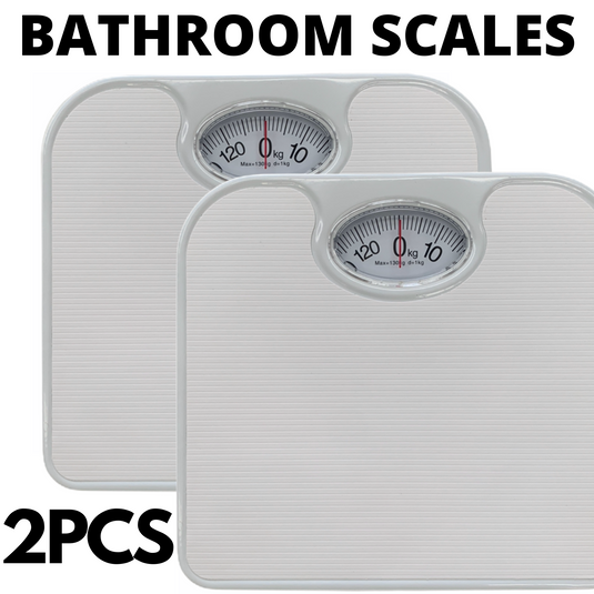 2x 130kg Mechanical Bathroom Scales Weight Checker Kilo Kg Kilograms - White-1