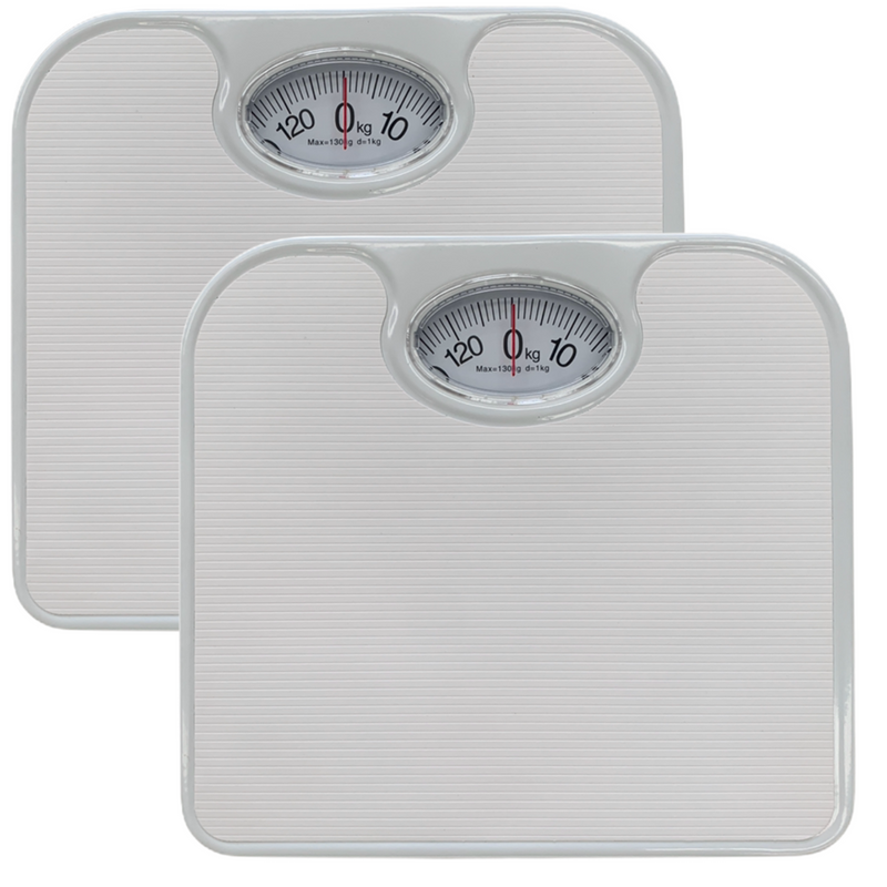 Load image into Gallery viewer, 2x 130kg Mechanical Bathroom Scales Weight Checker Kilo Kg Kilograms - White-0
