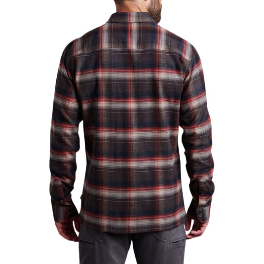 KUHL Dillingr Mens Flannel Shirt Cotton Long Sleeve Warm in Burnt Koal Size 2XL
