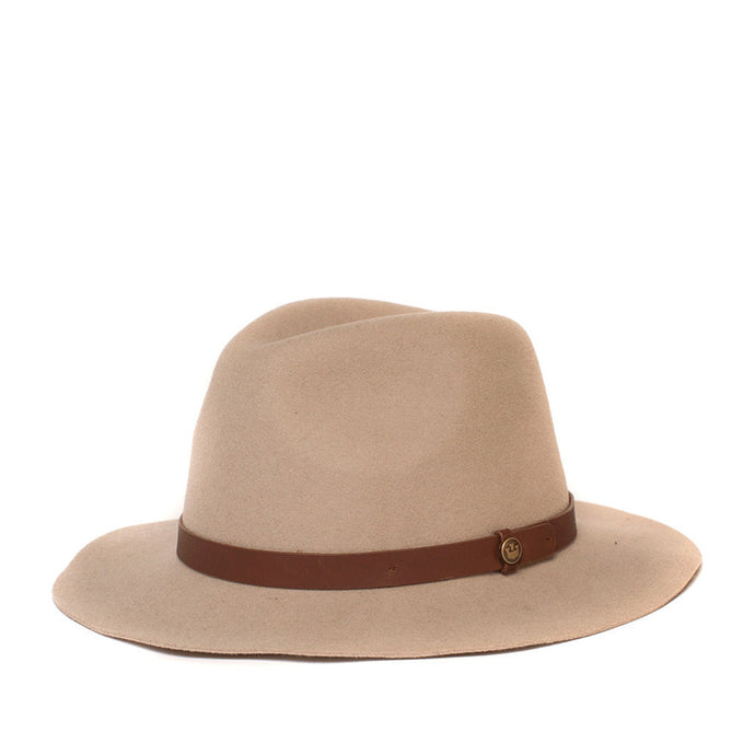 Goorin Bros Desert Rider Wool Fedora Hat Western Cowboy Style - Tan-0
