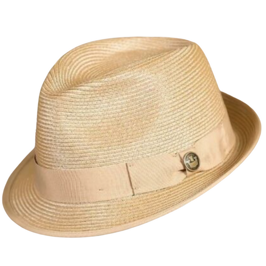 Goorin Bros Baseline Stingy Brim Fedora Hat Trilby Summer Straw - Tan-0
