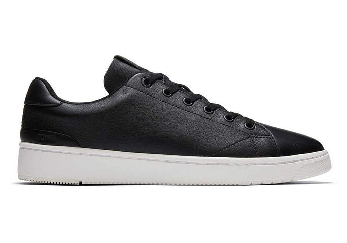 TOMS Classic Mens TRVL LITE Leather Sneakers Shoes Runners Skate - Black-0
