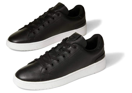 TOMS Classic Mens TRVL LITE Leather Sneakers Shoes Runners Skate - Black-3