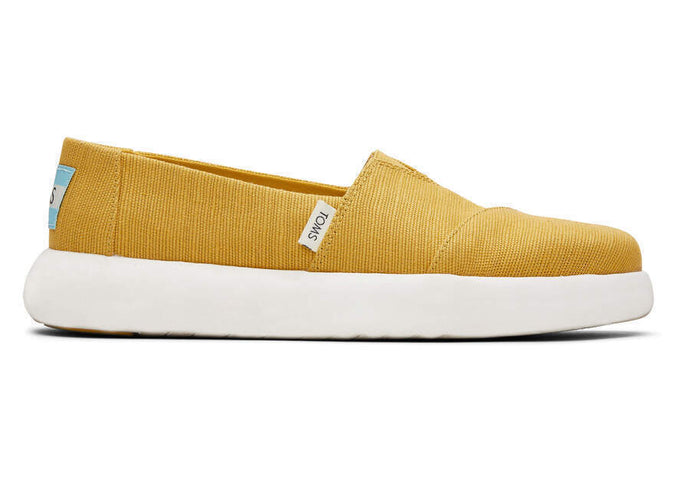TOMS Womens Canvas Slip On Shoes Sneakers Flats Alpargata Espadrilles - Mustard-0