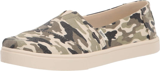 TOMS Womens Casual Canvas Slip On Sneakers Shoes Espadrilles - Army Camo Camouflage-0