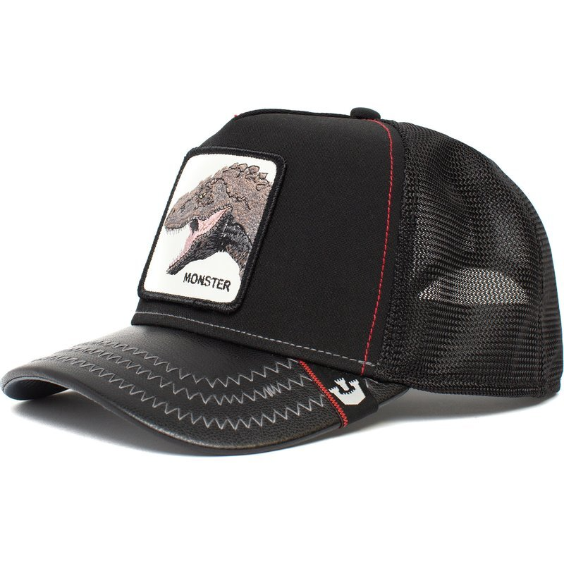 Load image into Gallery viewer, Goorin Brothers Baseball Trucker Cap Hat Snapback Godzilla Dinasaur Tyrant Monster - Black-0
