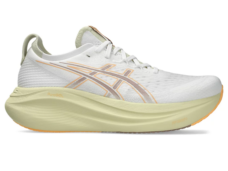 Load image into Gallery viewer, Asics Mens Gel-Nimbus 27 Runners Sneakers in White/Fawn-3
