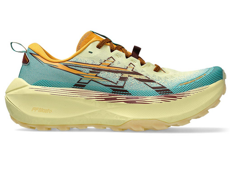 Load image into Gallery viewer, Asics Mens Trabuco Max 4 Sneakers Runners Sneakers in Wheat Yellow/Dark Red Planet-1
