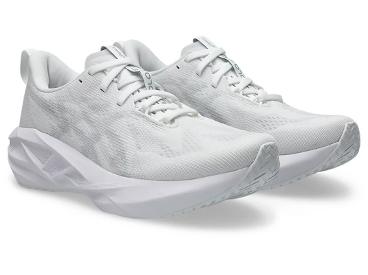 Asics Womens Novablast 5 Runners Sneakers Shoes in White/Piedmont Grey-0