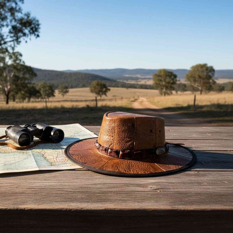 Load image into Gallery viewer, Jacaru 1017 Outback Hat – Cane Toad &amp; Croc Leather | UPF 50+
