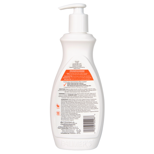 Palmer’s Smooth Radiant Exfoliating Body Lotion 400ml Cocoa Butter Vitamin E AHA-3